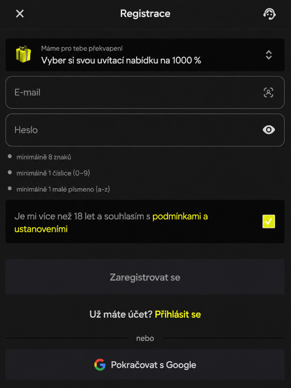 Podrobný návod k rychlé registraci